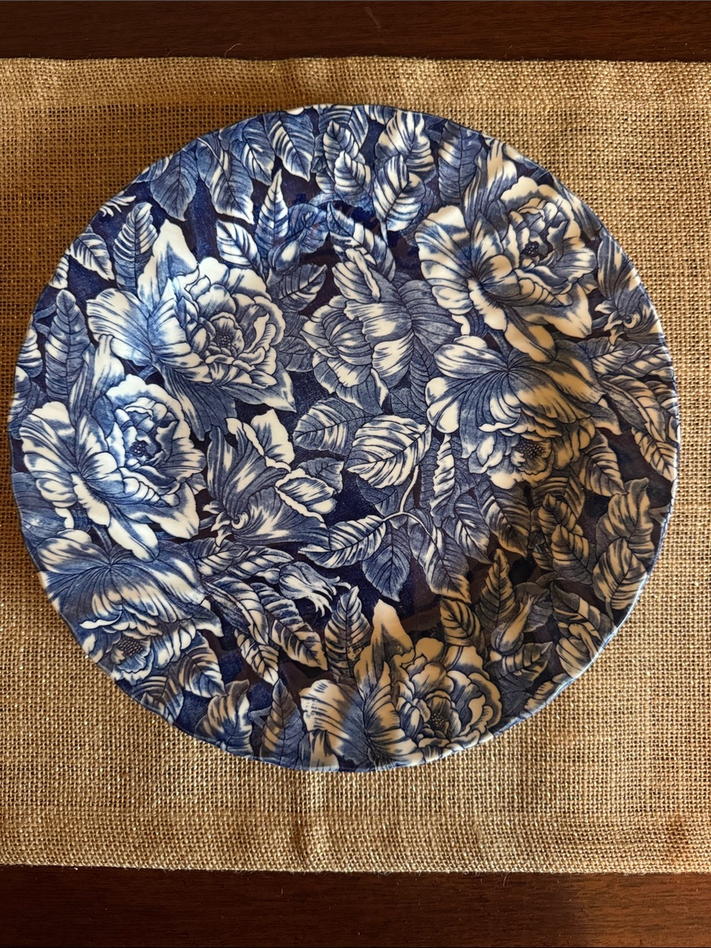 Churchill Bermuda Blue 10” Dinner Plate Floral Georgian Collection England